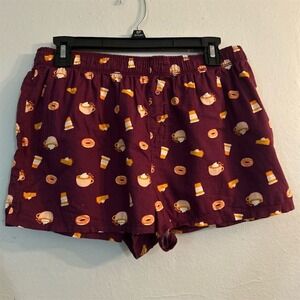 Victoria's Secret PINK Women's M Coffee & Donut Print Pajama Shorts